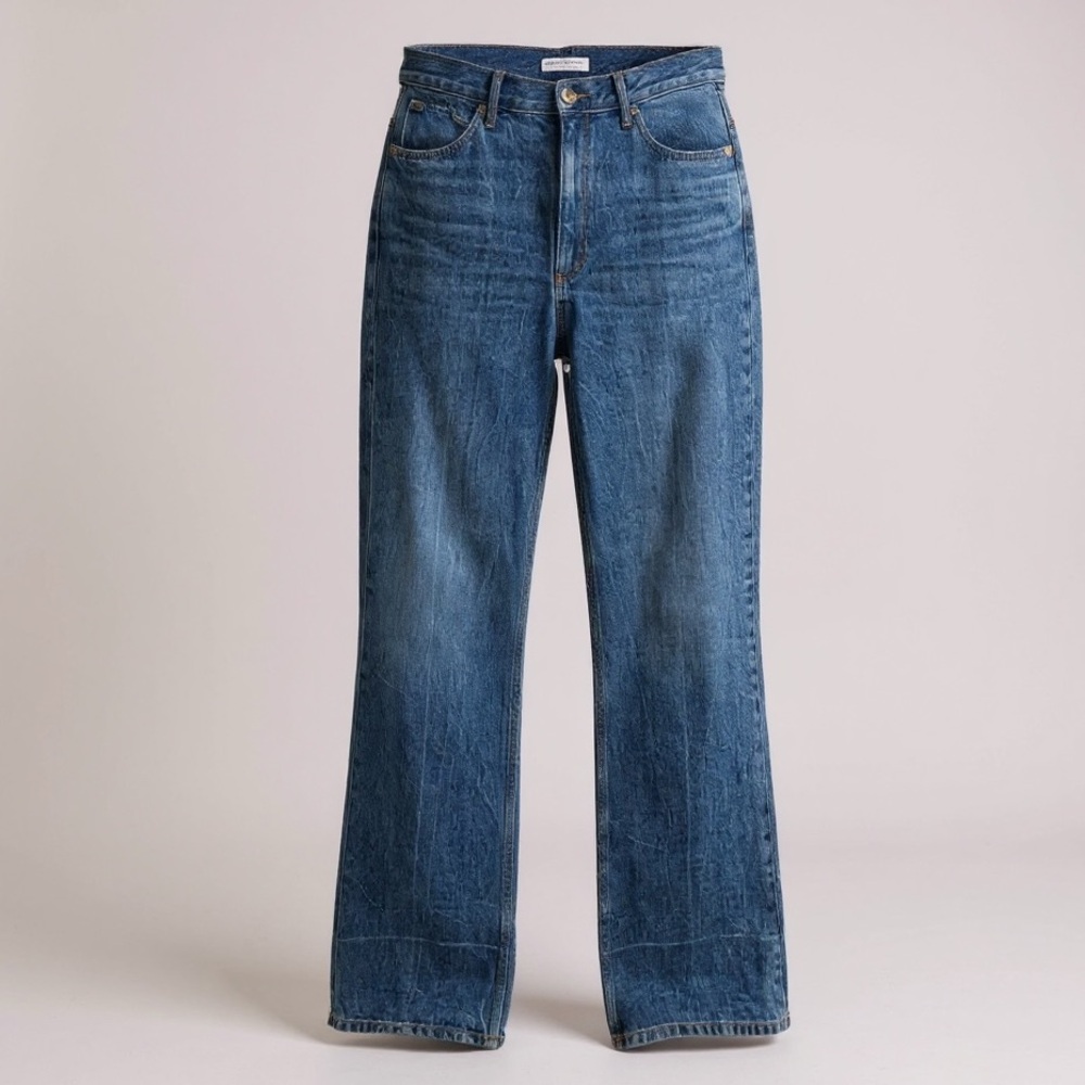 Sandro High Rise Staright Leg Jeans In Medium Wash | US 8